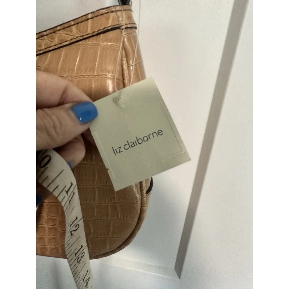 Vintage Liz Claiborne‎ Beige/Brown  Shoulder Faux Leather Bag Purse